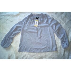 Social Standard By Sanctuary Women's Tallie Peasant Top Medium Blue L/S NWT Boho